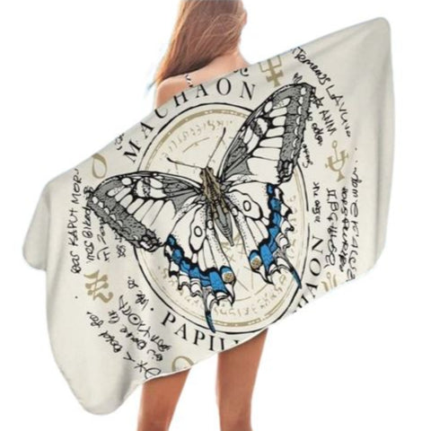 Beige Butterfly Towel