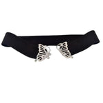 Black Elastic Belt with cheap Butterfly Buckle