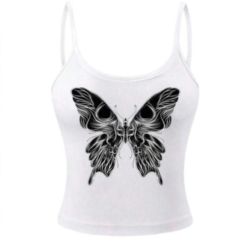 Black and White Butterfly Tank Top