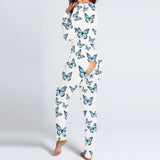 Blue Butterfly Print Jumpsuit for women