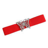 red Butterfly Buckle Elastic Belt