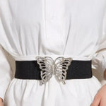 Butterfly Buckle Elastic Belt for women