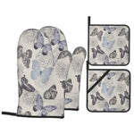 gray Butterfly Oven Gloves