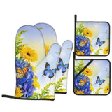 yellow Butterfly Oven Gloves