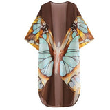 classic brown butterfly wing kimono