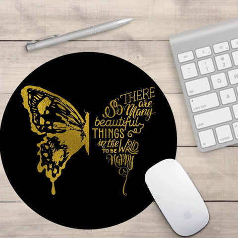 yellow butterfly mouse pad