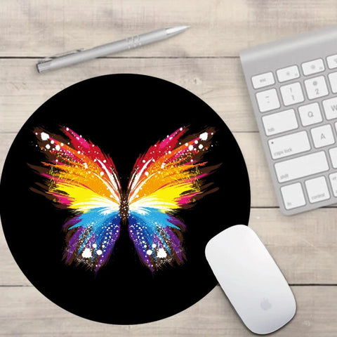 yellow and blue butterfly mouse pad