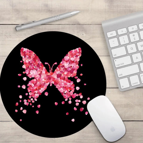 red butterfly mouse pad