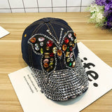 rhinestone butterfly cap for women