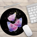 circle pad pink butterfly mouse pad