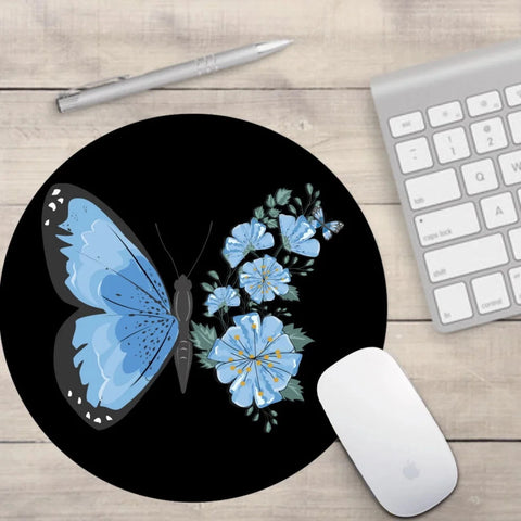 flower pad butterfly mouse pad