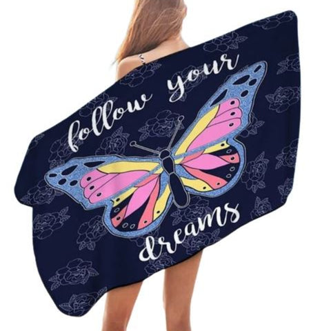 Navy Blue Butterfly Towel