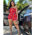 romper Red Butterfly Jumpsuit