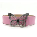 pink Rhinestone Butterfly Belt Buckle