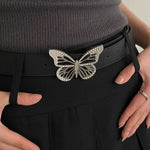 Rhinestone Butterfly Belt Buckle