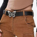 pretty Rhinestone Butterfly Belt Buckle