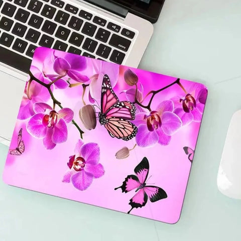 butterfly pink mouse pad