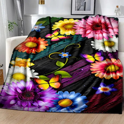 floral butterfly blanket
