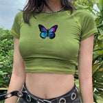 Butterfly-Printed Crop Top for women
