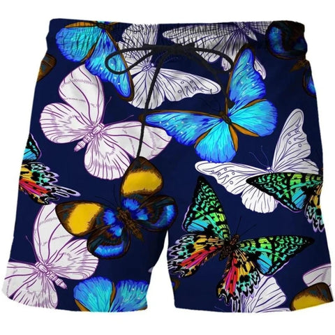 neon blue butterfly shorts