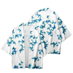 Blue and White Butterfly Kimono cover up