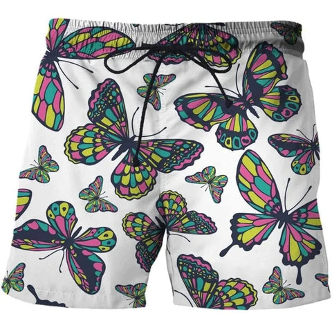 multicolor butterfly shorts