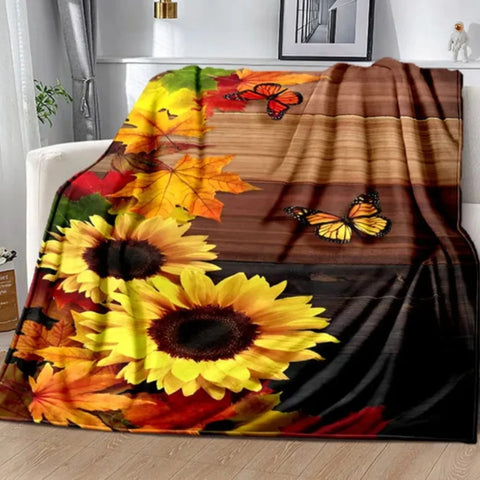 sunflower butterfly blanket