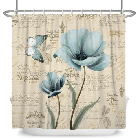 Vintage Butterfly Shower Curtain
