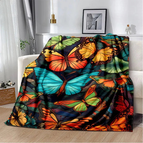 multicolor butterfly blanket
