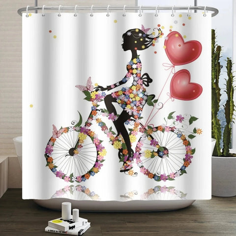 Cycling Butterfly Shower Curtain