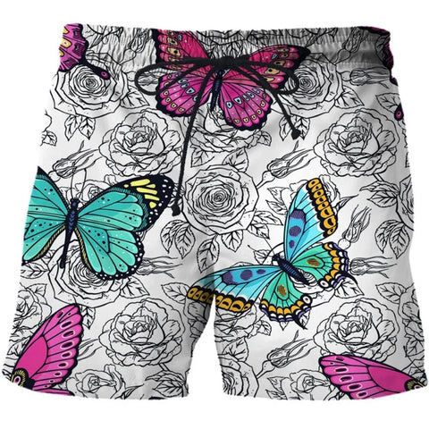 deeppink butterfly shorts