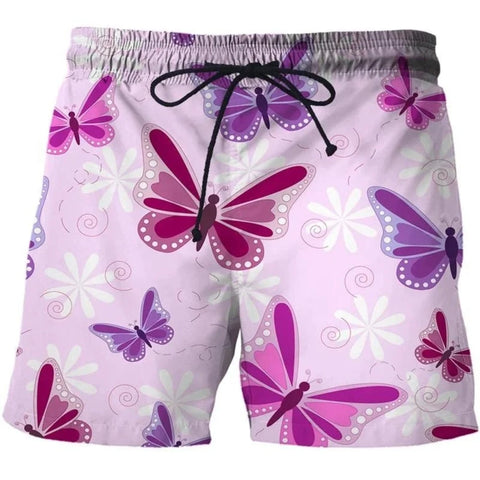 purple butterfly shorts men