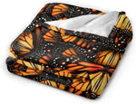 cozy orange yellow butterfly blanket