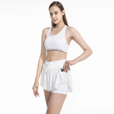 girl's white butterfly shorts