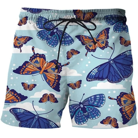 royal blue butterfly shorts
