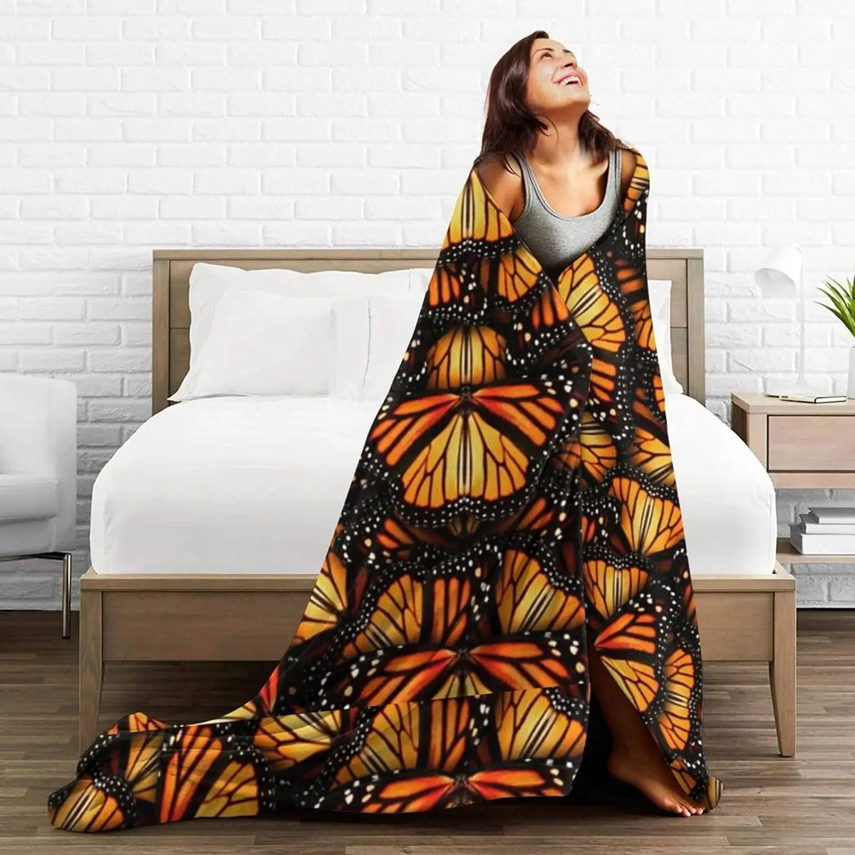 Colorful Monarch Butterflies Quilted Blanket NCU0VL006