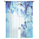 blue butterfly curtains design