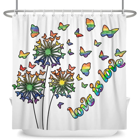 Love Butterfly Shower Curtain