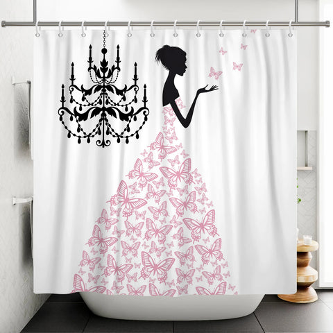 Dress Up Butterfly Shower Curtain