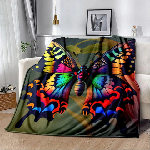 rainbow butterfly blanket