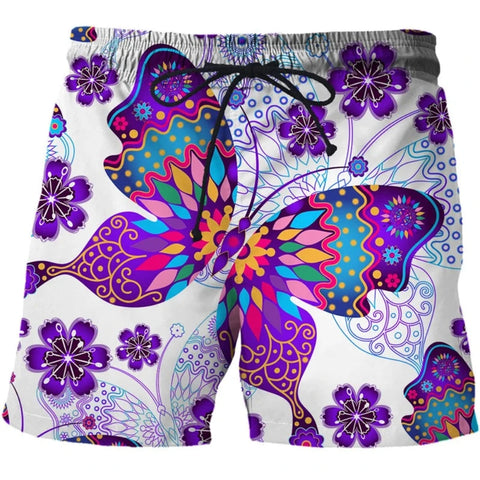 dark purple butterfly shorts