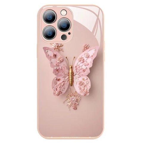 pink butterfly phone case