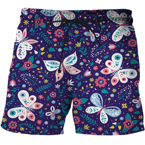 indigo butterfly shorts