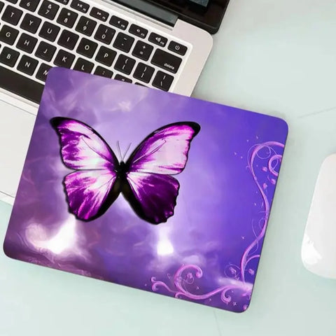 slate blue butterfly mouse pad