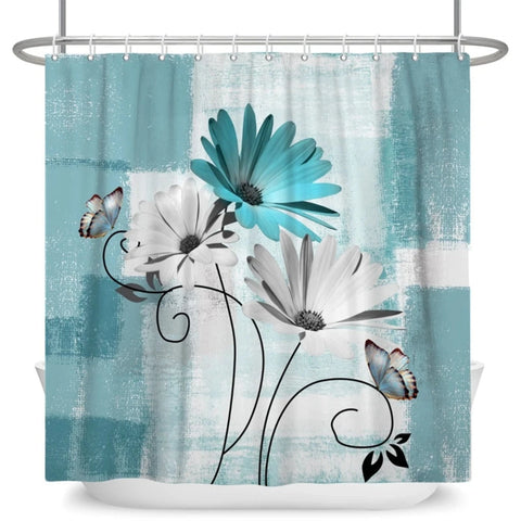 CadetBlue Butterfly Shower Curtain