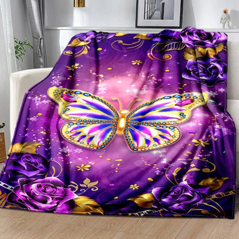magenta butterfly blanket