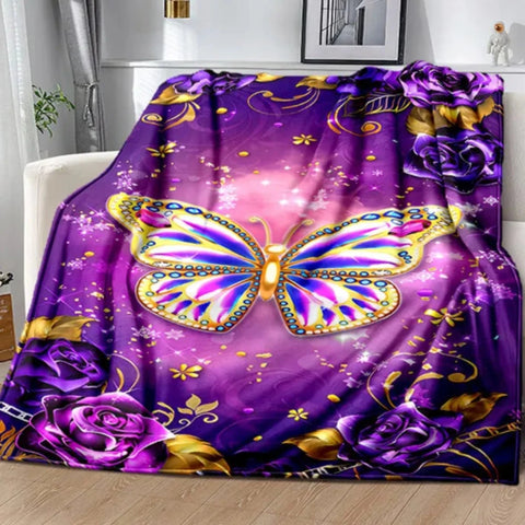 fuschia  butterfly blanket