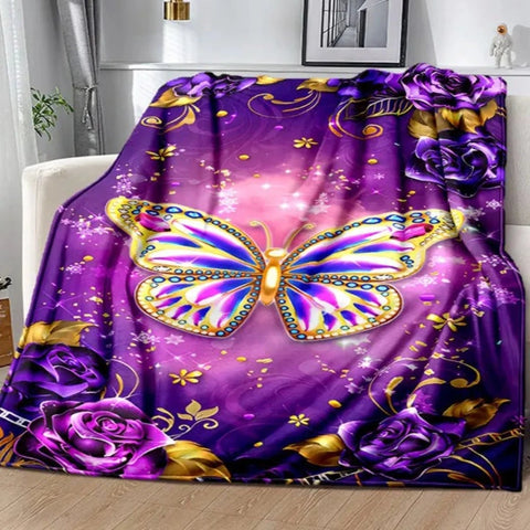 fuschia magenta butterfly blanket