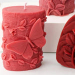 floral butterfly candle mold in silicone