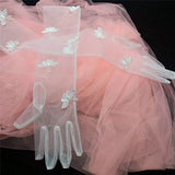 white Transparent Butterfly Gloves